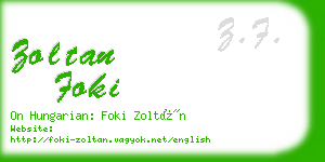 zoltan foki business card